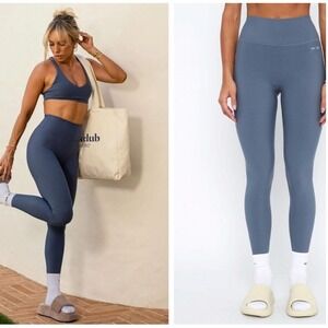 Sarahs Day White Fox Leggings Light Blue Brooklyn Storm Size Medium WF